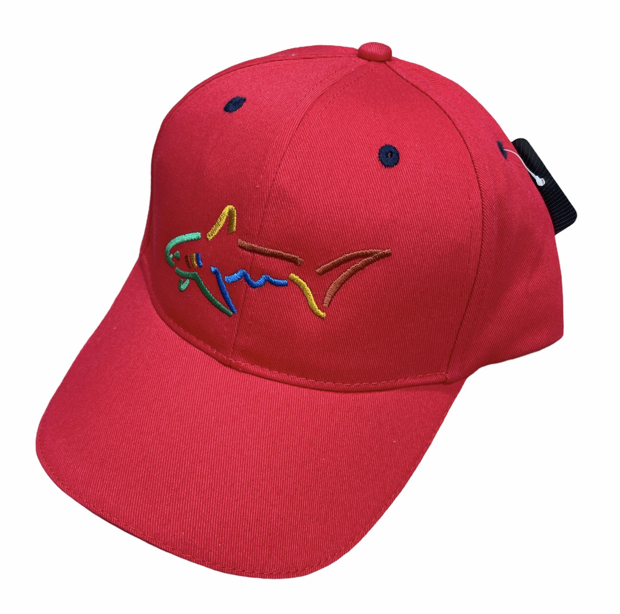 GREG NORMAN Cotton Golf Baseball Cap Hat Adjustable - Red (One Size)