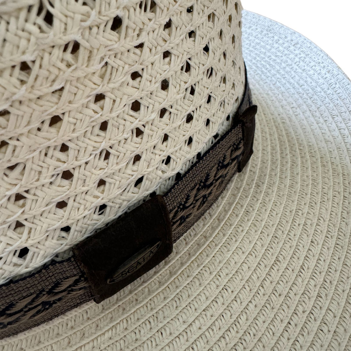 Scala Toyo Straw Hat Panama Fedora Handmade - Beige L-XL