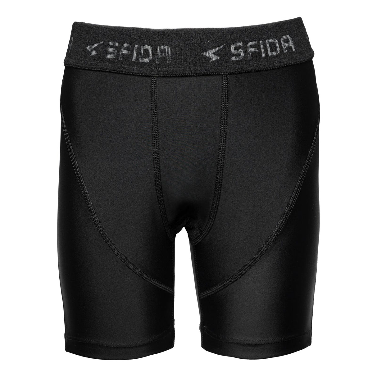 Sfida Boys Compression Half Shorts - Black (Sports Base Layer For Childrens/Kids)