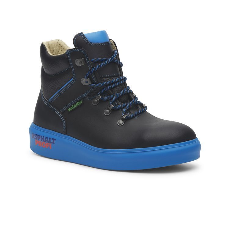 SCHUTZE Asphalt Work Boots - 3M Reflective Steel Cap Shoes - Black/Blue