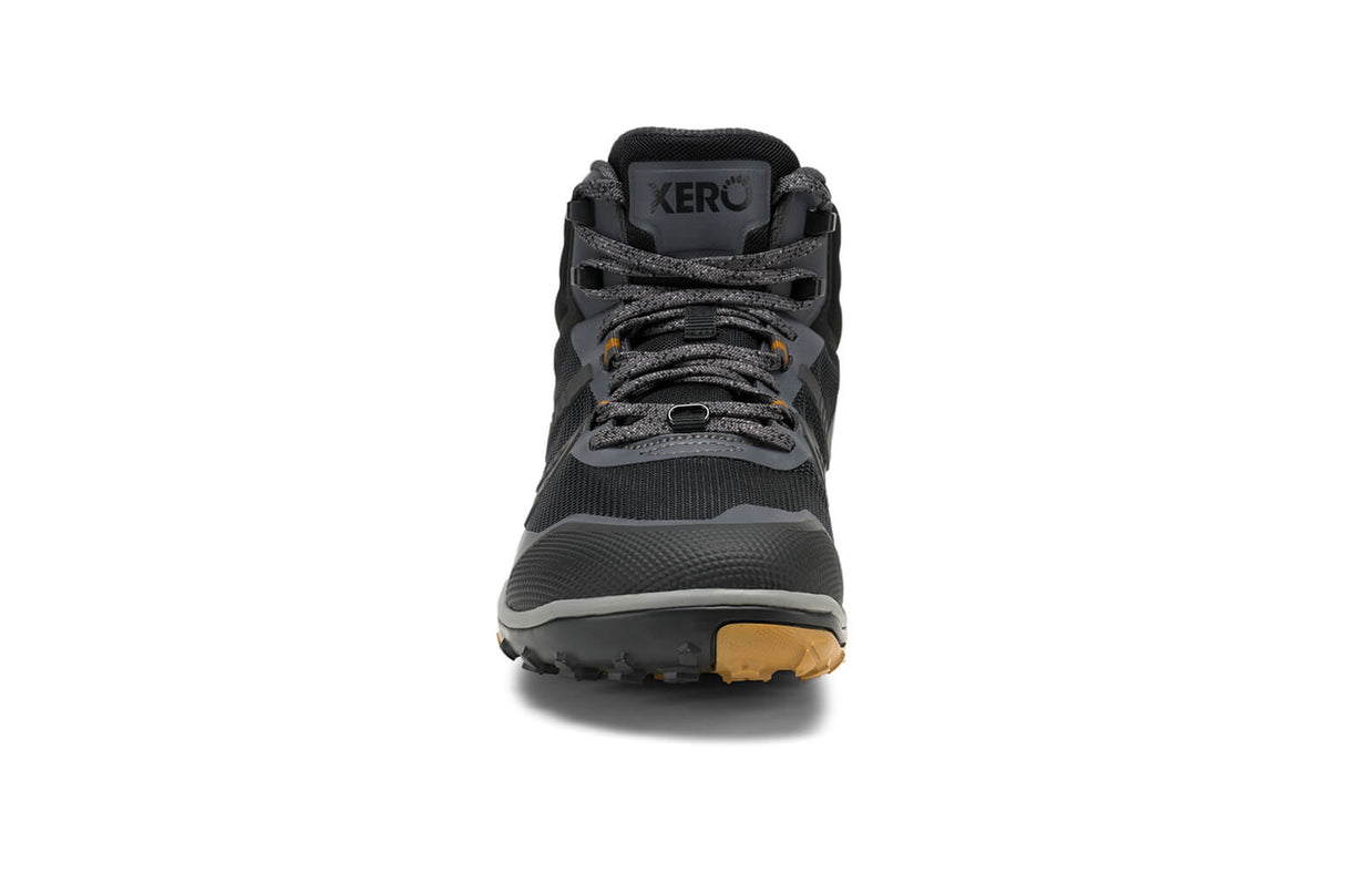 Xero Mens Scrambler Mid II Barefoot Hiking Boots - Black/Asphalt (Zero Drop)