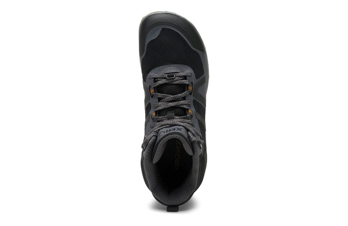 Xero Mens Scrambler Mid II Barefoot Hiking Boots - Black/Asphalt (Zero Drop)