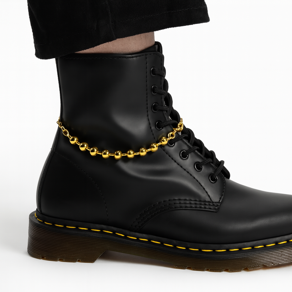 Gold Ball Chain Shoe Charms for Dr. Martens Boots