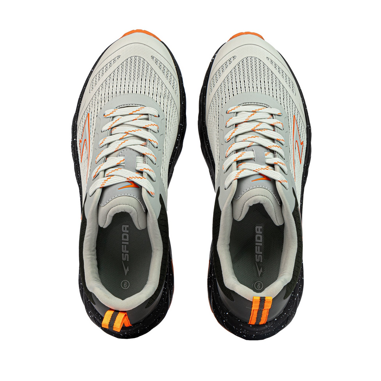 SFIDA Mens Nomad Hyper Lite Trail Runners Sneakers Shoes in Grey/Khaki/Orange