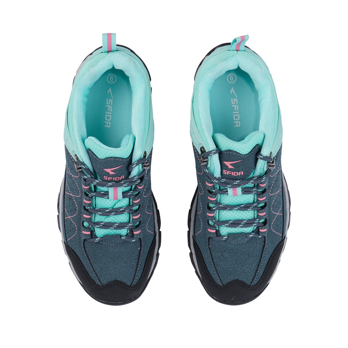 SFIDA Pioneer Girls Outdoor Hiking Outdoor Shoes in Denim/Mint/Pink