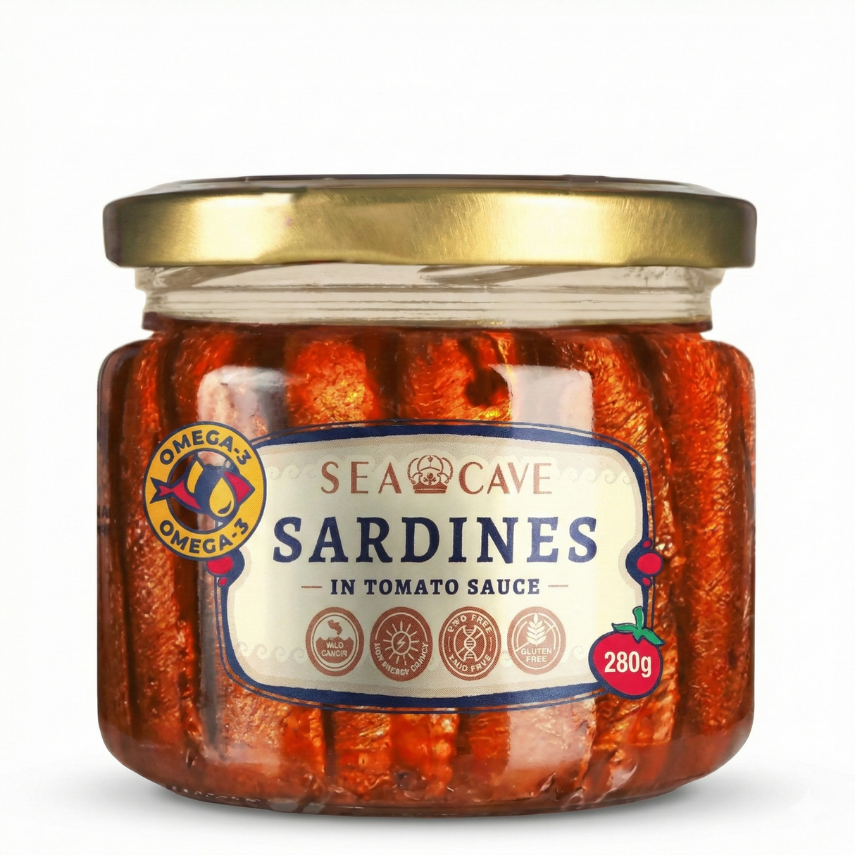 280g Sea Cave Lightly Smoked Sardines Sprats Fish in Tomato Sauce - Product of Latvia (Shproti)