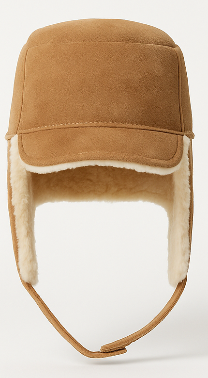 Australian Sheepskin UGG Winter Ear Aviator Beanie Hat Thermal Trapper Ski Snow in Chestnut