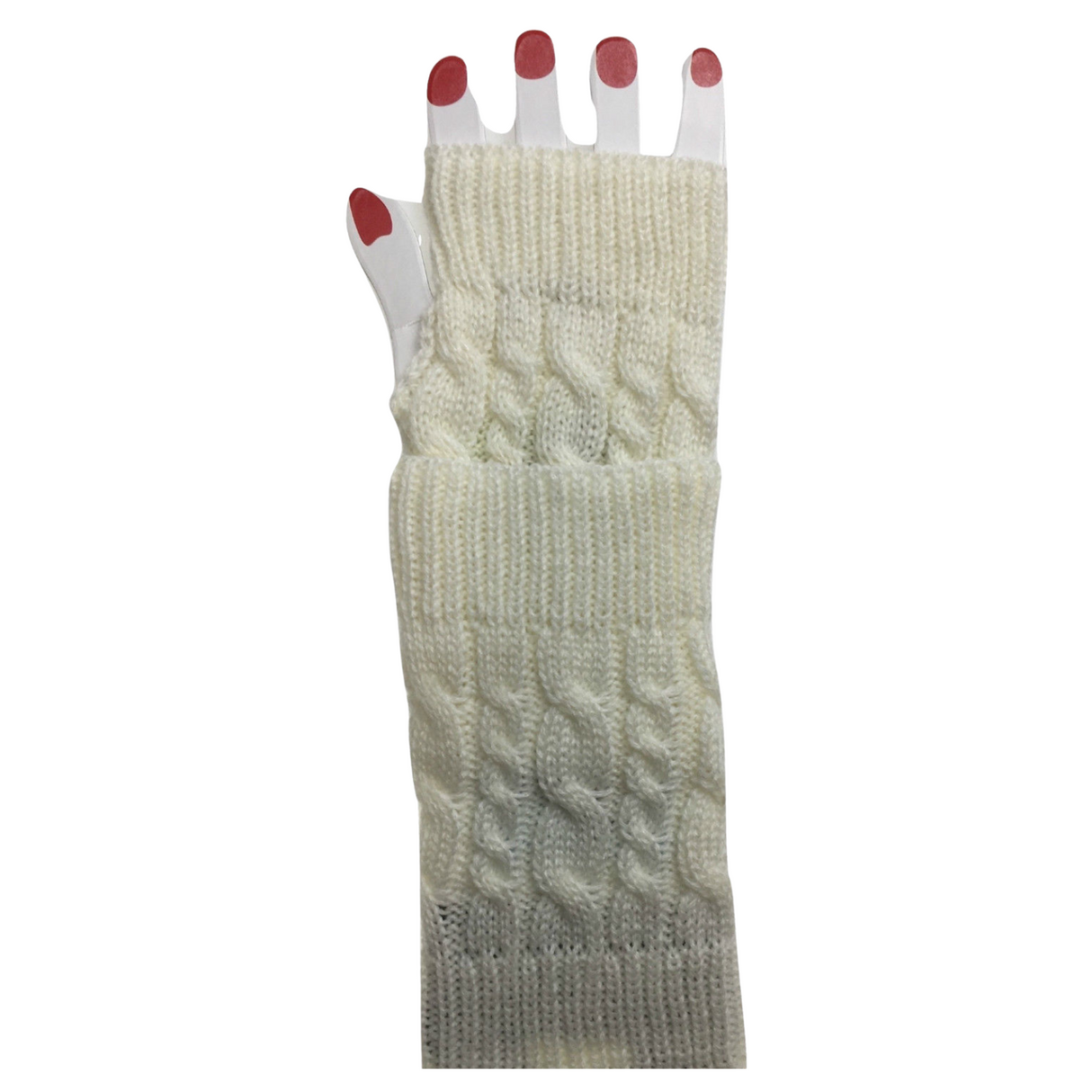 ARM WARMERS Knitted Short Fingerless Gloves Winter Mitten Cover Womens Party