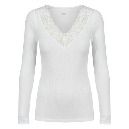 Ladies Merino Wool Blend Long Sleeve Thermal Spencer Top Thermals Underwear - Beige