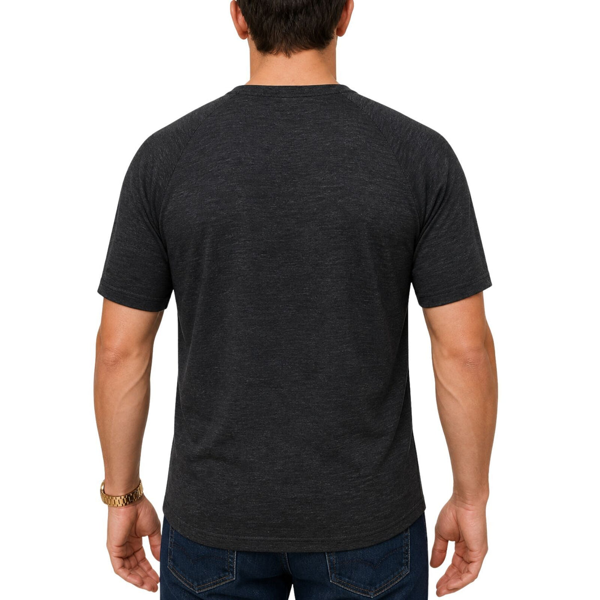 Mens Merino Wool Blend Short Sleeve Thermal Top - Black (Base Layer Underwear)