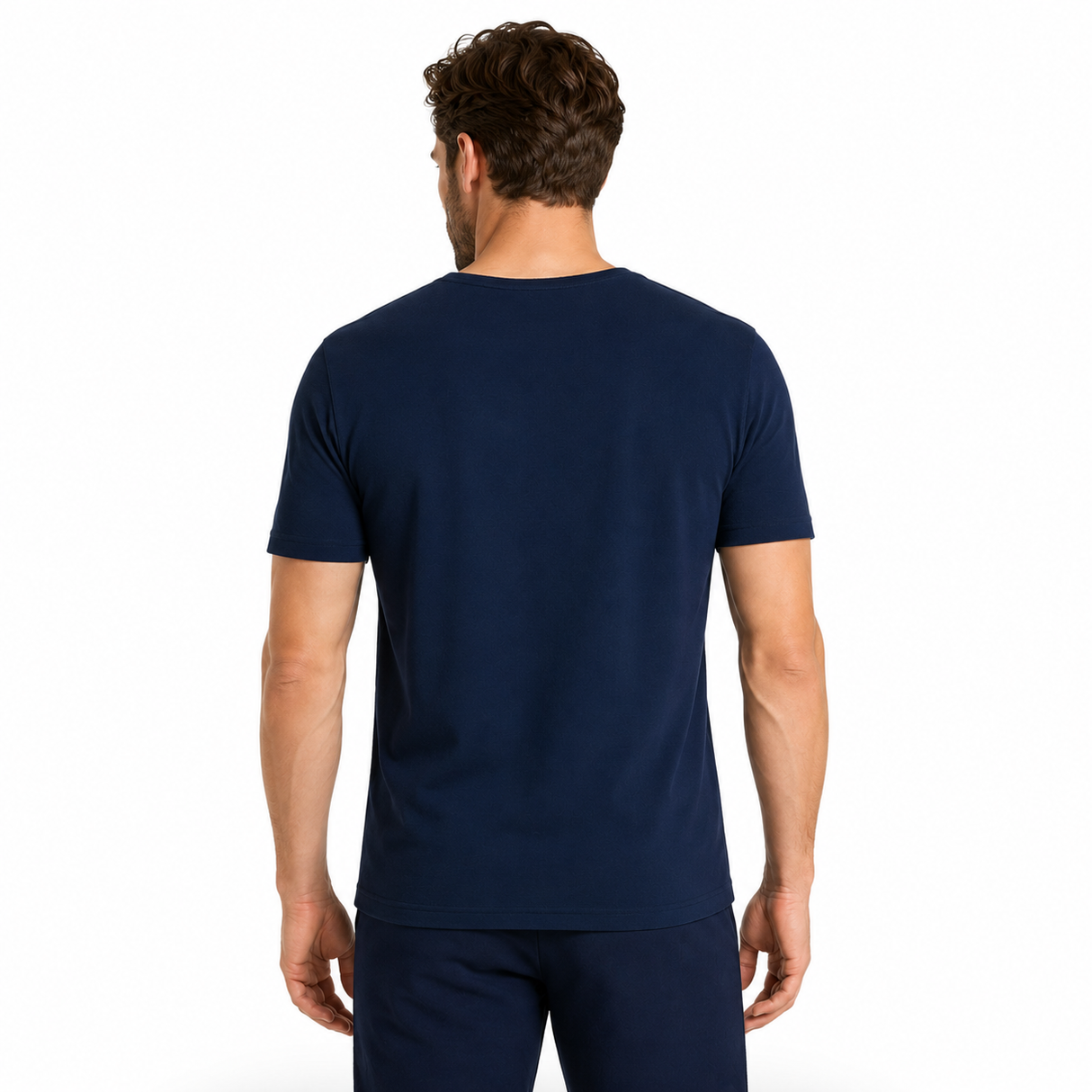 Mens Thermal Short Sleeve Microfleece Navy Top - Base layer Underwear T Shirt