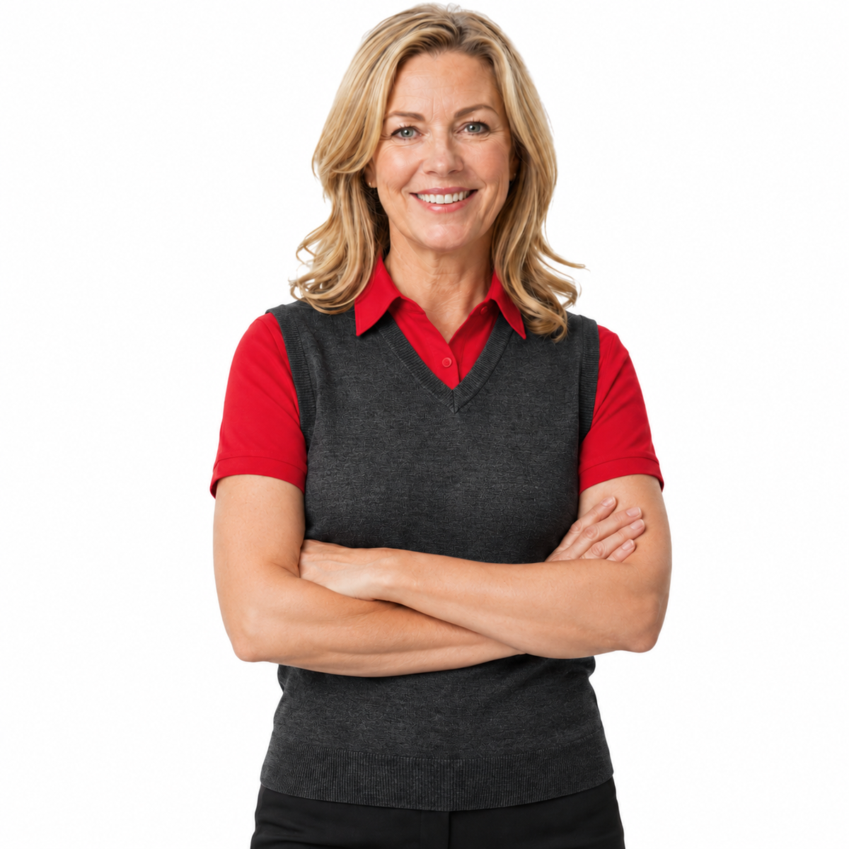 Sporte Leisure Womens V-Neck Wool Blend Knit Vest in Carbon - 12