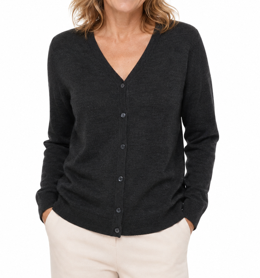Sporte Leisure Womens Wool Knit Cardigan - Carbon (Pullover Jumper)