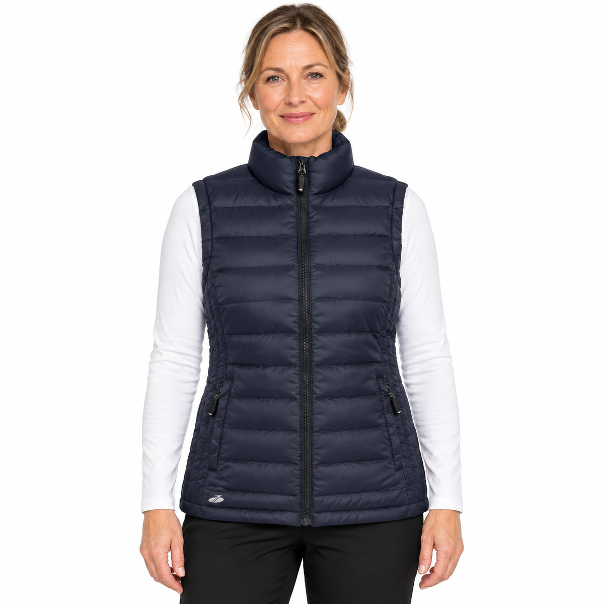Sporte Leisure Womens Puffer Vest w/ Zip """"Whistler"""" Quilted Wind-Tec in Midnight Navy - 18