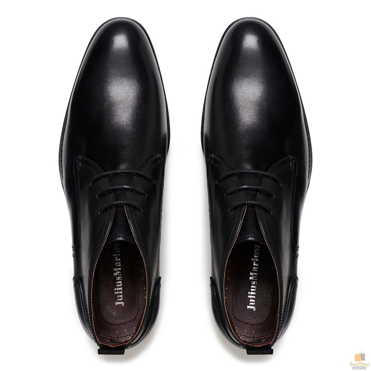 Julius Marlow Spike Mens Chukka Leather Boots - Black (Lace Up Dress Formal Shoes)