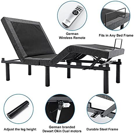 S*MAX Electric Adjustable Bed Frame (Queen) - Zero Gravity & Dual Motors - Grey