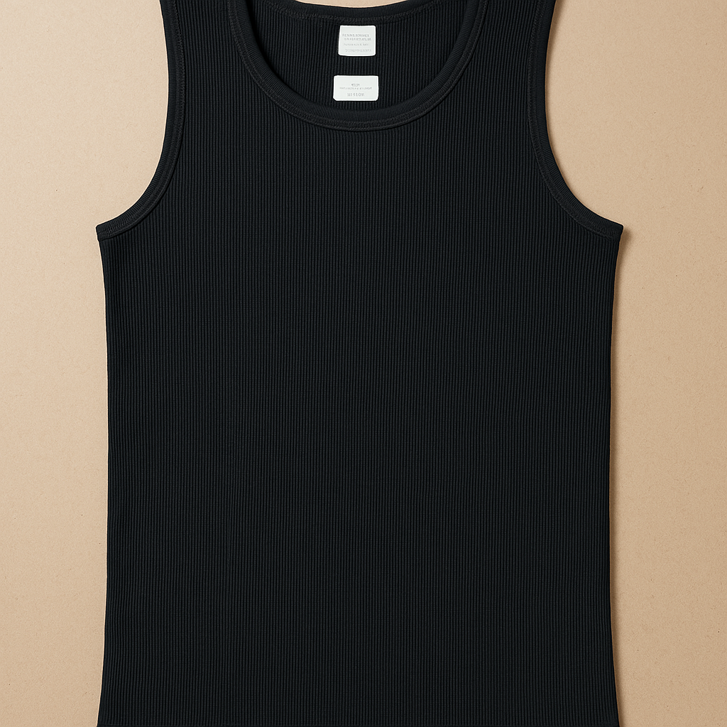 Mens Thermal Cotton Singlet Top Sleeveless Warm Underwear Base Layer in Black