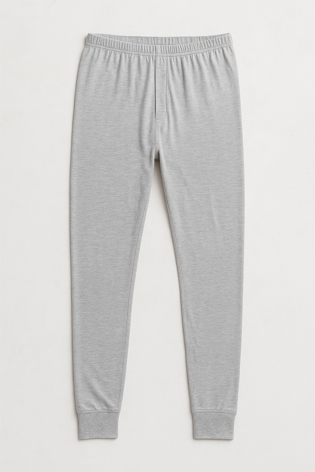 2pcs Set Mens Grey Cotton Thermal Singlet Top & Long John Pants Underwear