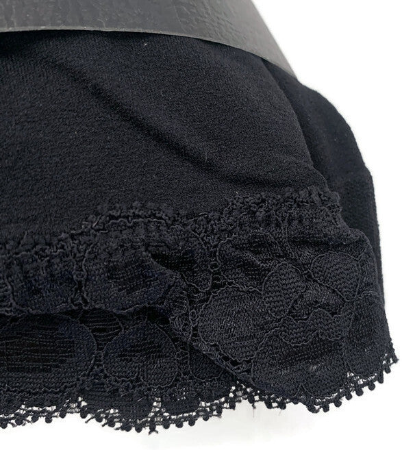 6x Womens Ladies Footless Lace Hem Tights Stockings Pantyhose Leg Hosiery Thermal - Black