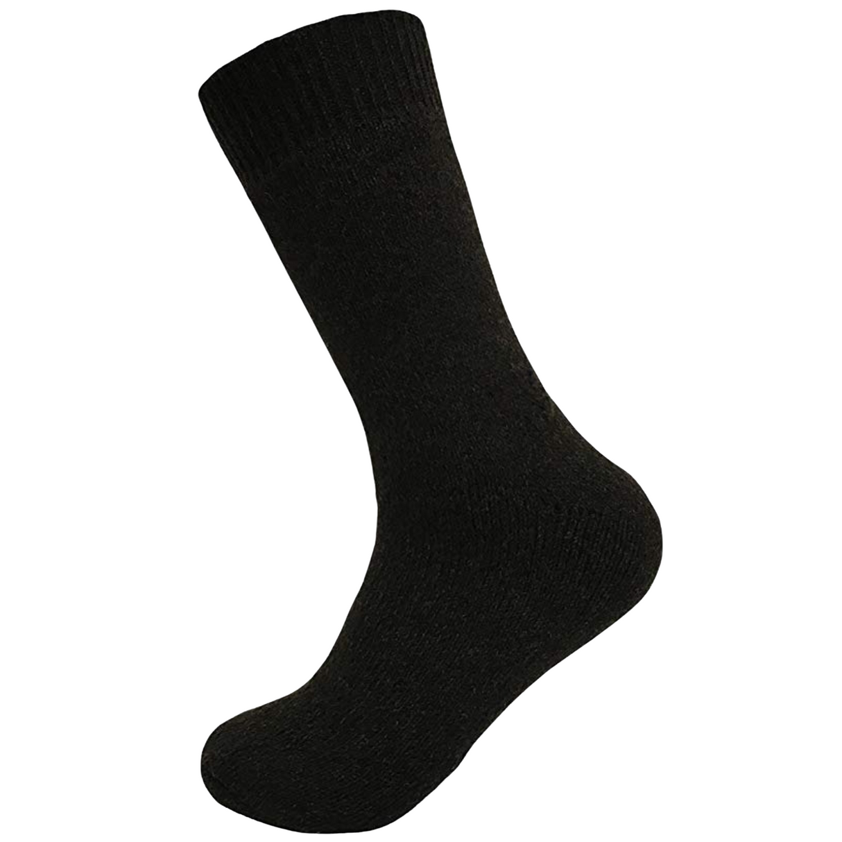 Merino Wool Mens Loose Top Thermal Socks Diabetic Comfort Circulation - 1 Pair - Black