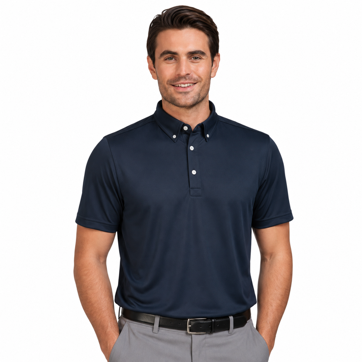 Sporte Leisure Mens Grand Duke Polo Shirt with Button Collar in French Navy