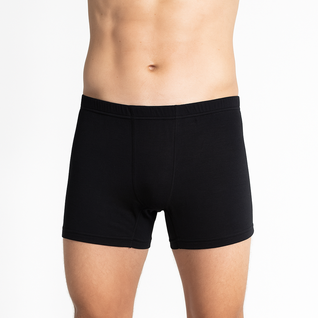 Merino Skins Mens 100% Merino Wool Thermal Trunks Boxer Short Underpants Underwear in Black