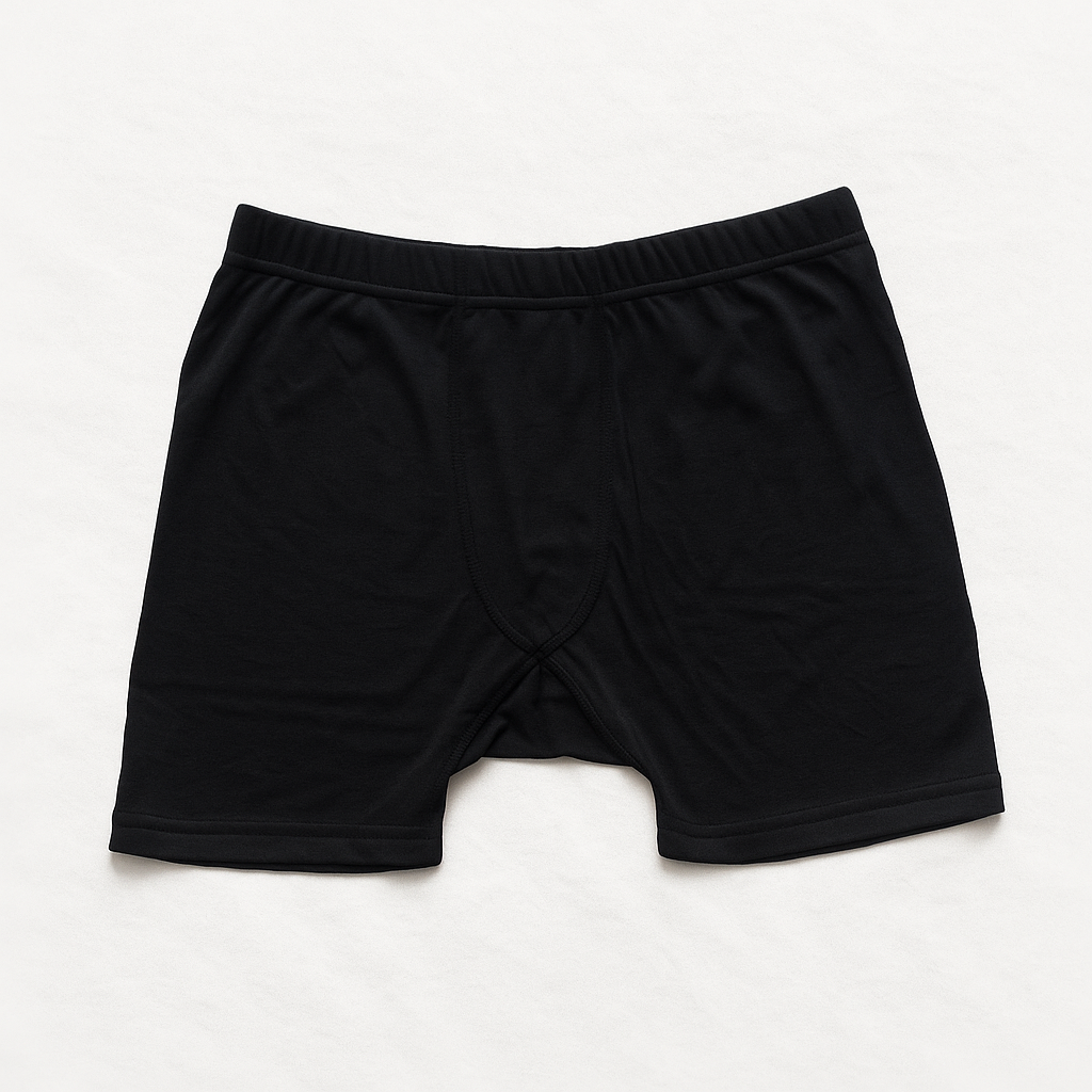 Merino Skins Mens 100% Merino Wool Thermal Trunks Boxer Short Underpants Underwear in Black