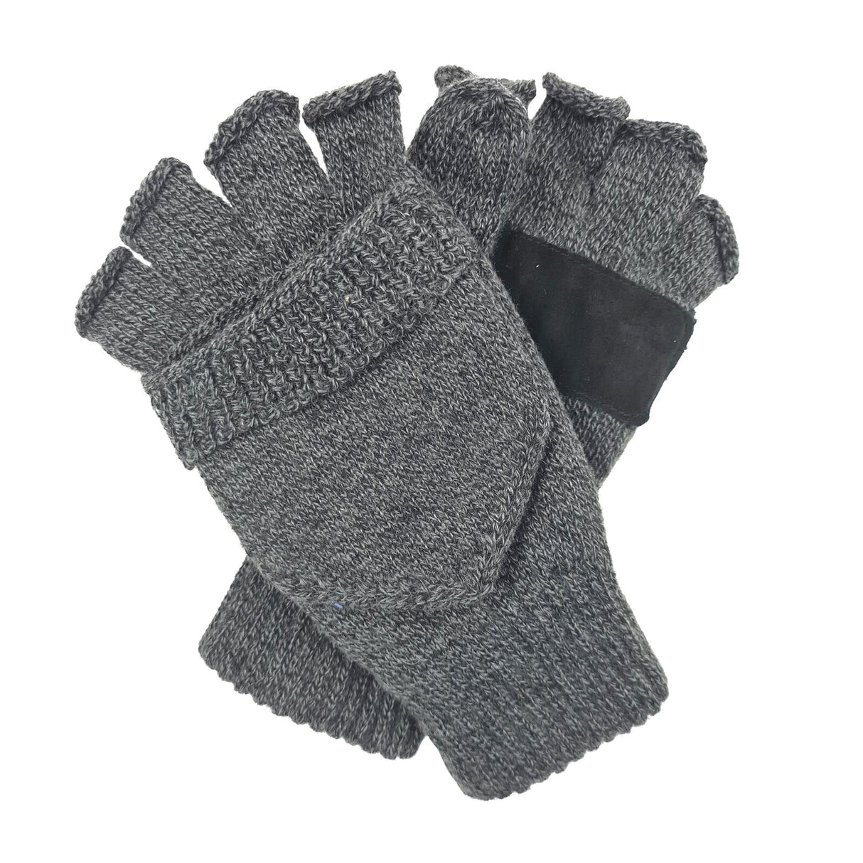 Dents 3M Thinsulate Shooting Gloves/Mittens Half Finger Fingerless Knit Hunting in Charcoal - Large
