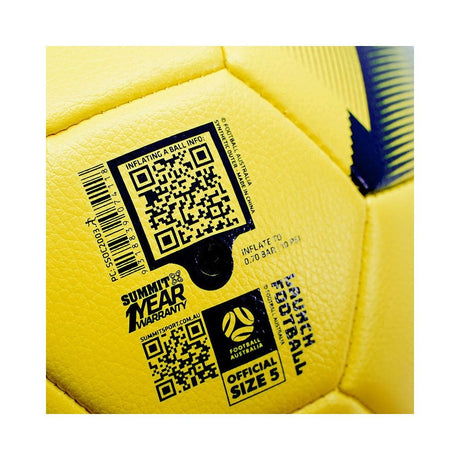 Football Australia Summit Launch Soccer Ball Size 5 - Yellow