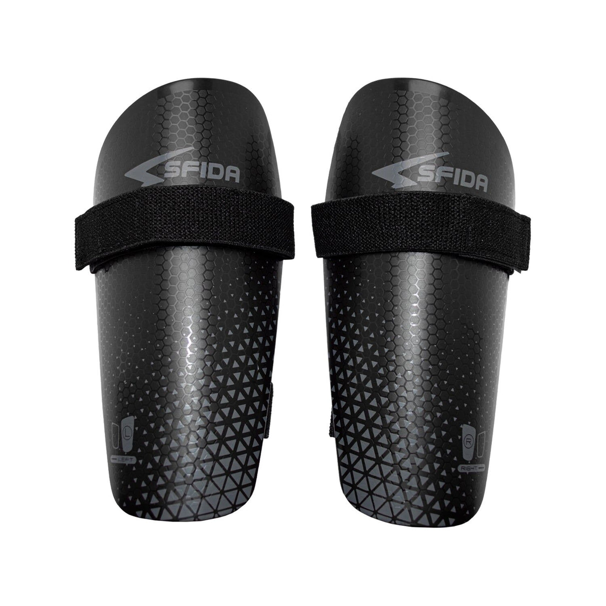 Sfida Soccer Basic Strapped Shinguard - Black/Grey (Football/Futsal)
