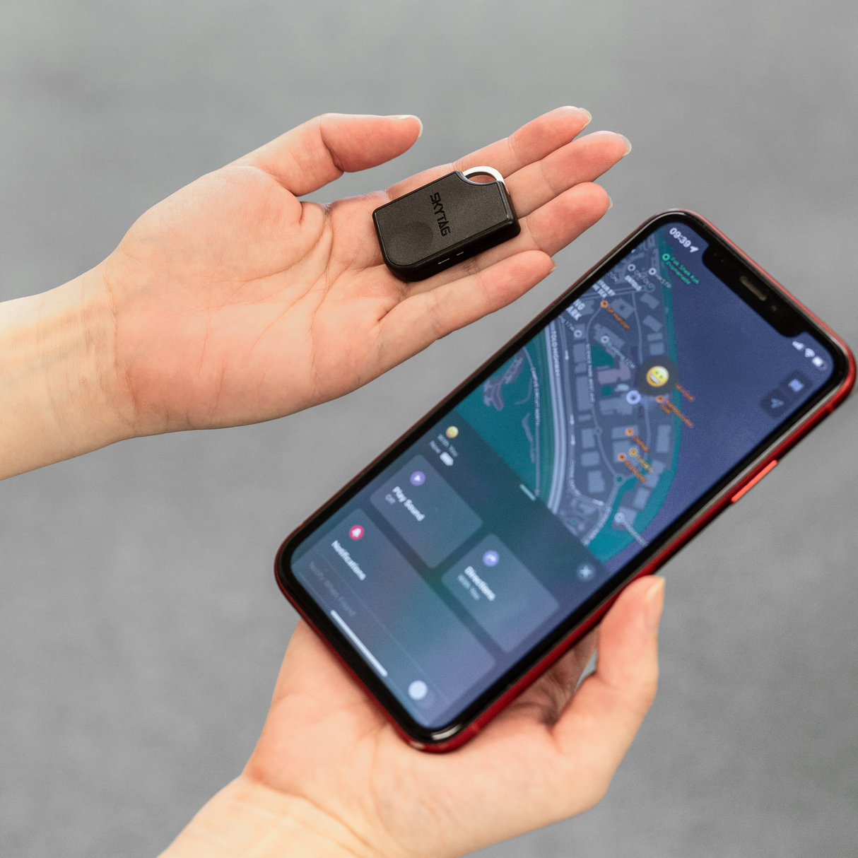 Skytag Smart Bluetooth GPS Tracker w/ Apple Find My Compatibility – Rechargeable, Waterproof, Black