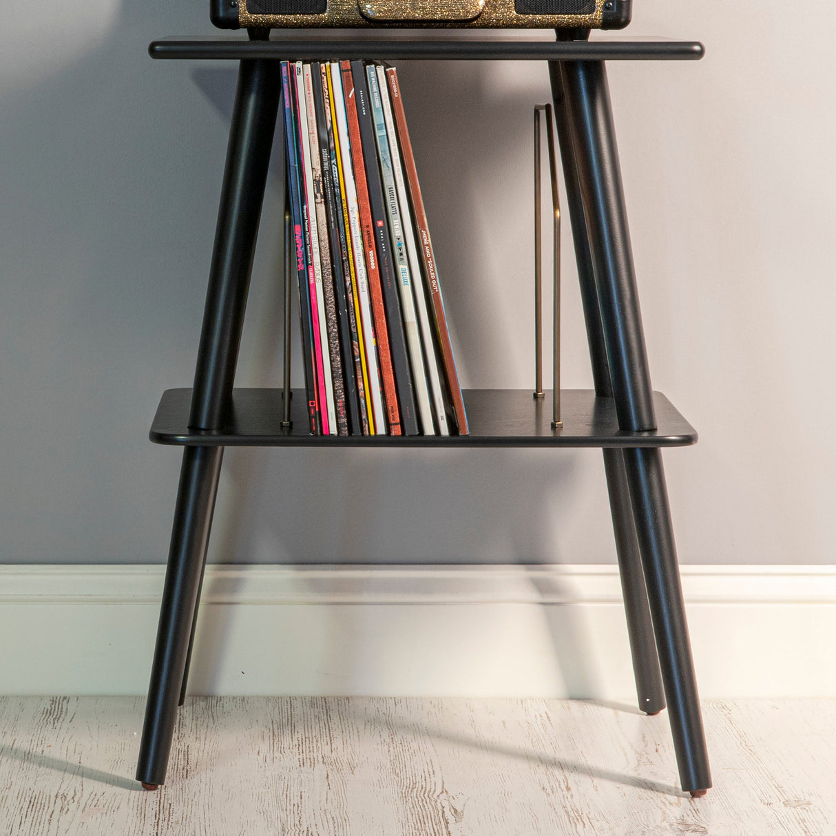 Crosley Manchester Turntable Stand - Hardwood Entertainment Stand - Black