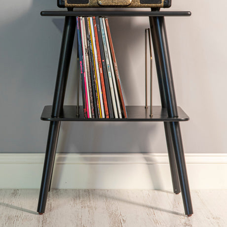 Crosley Manchester Turntable Stand - Hardwood Entertainment Stand - Black