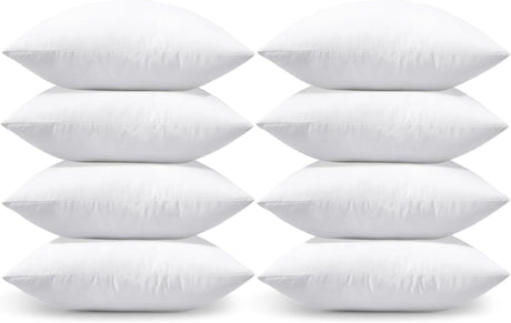 8x Premium 100% Cotton Pillow with Cover Filled Durable Soft Standard - 48x74cm