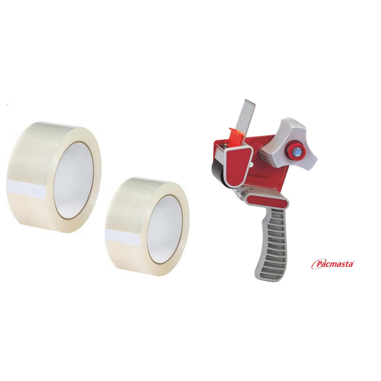 2-Rolls Heavy Duty Tape w/Pacmasta Dispenser Gun (48mm x 70m 52 Micron)