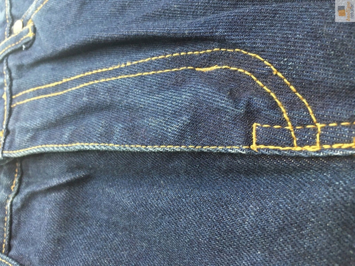 COMMANCHE Classic Easy Fit Jeans Denim Original Straight Leg Pants Trousers - Dark Blue