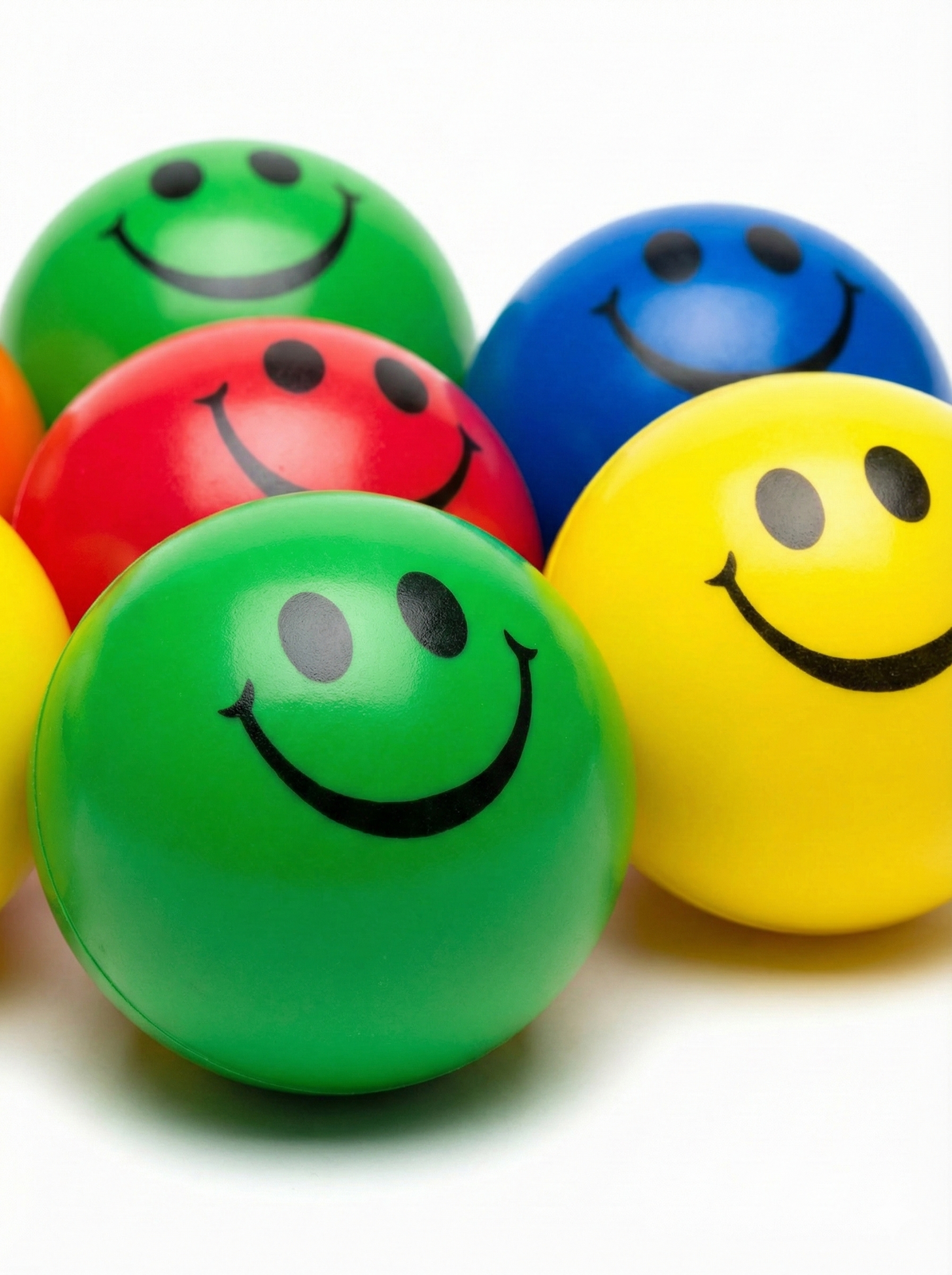 12x STRESS BALLS Hand Relief Squeeze Toy Reliever Antistress Soft Smiley MULTI