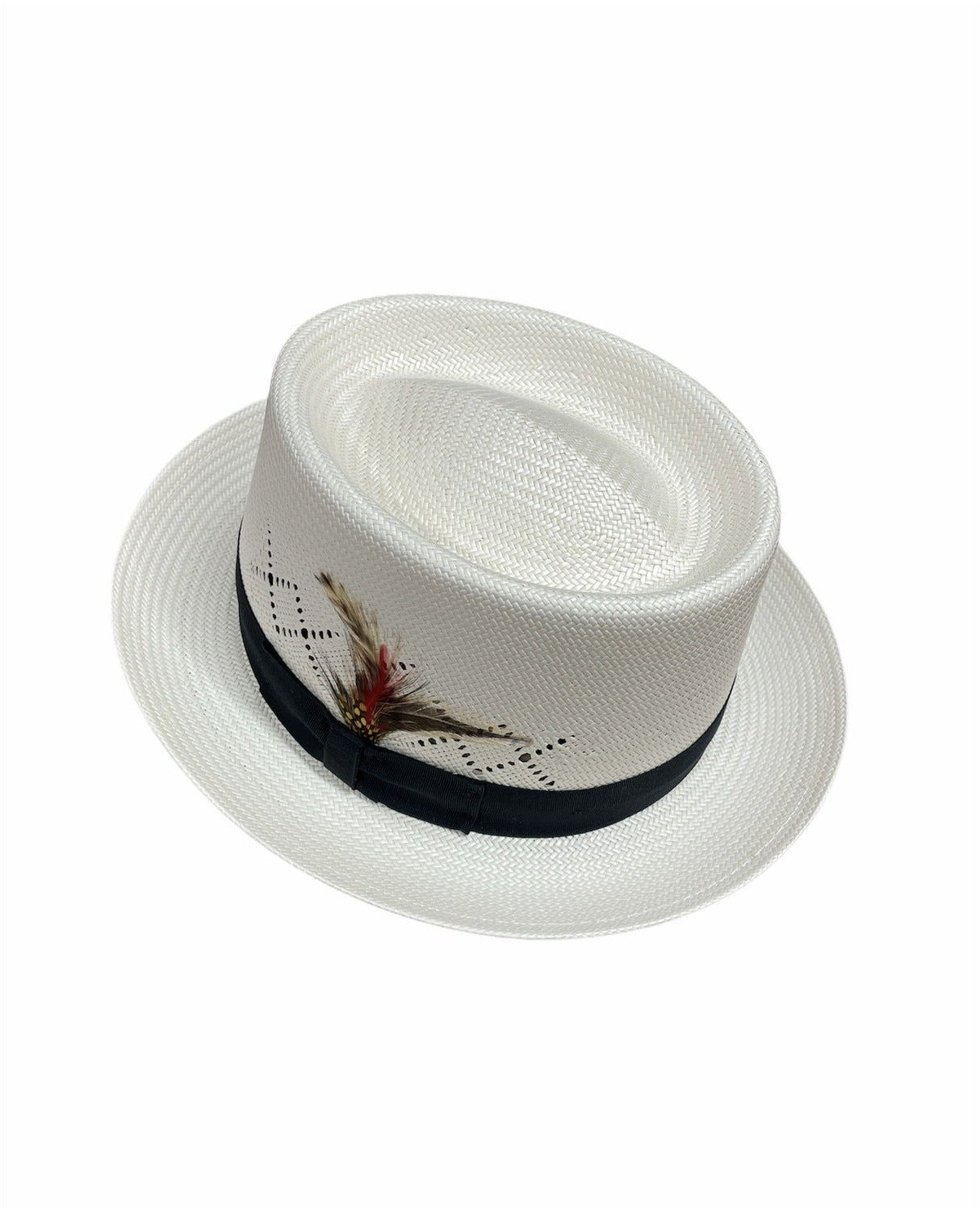Hand Woven Pork Pie Fedora Trilby Hat - Natural (Summer Breathable Waterproof)