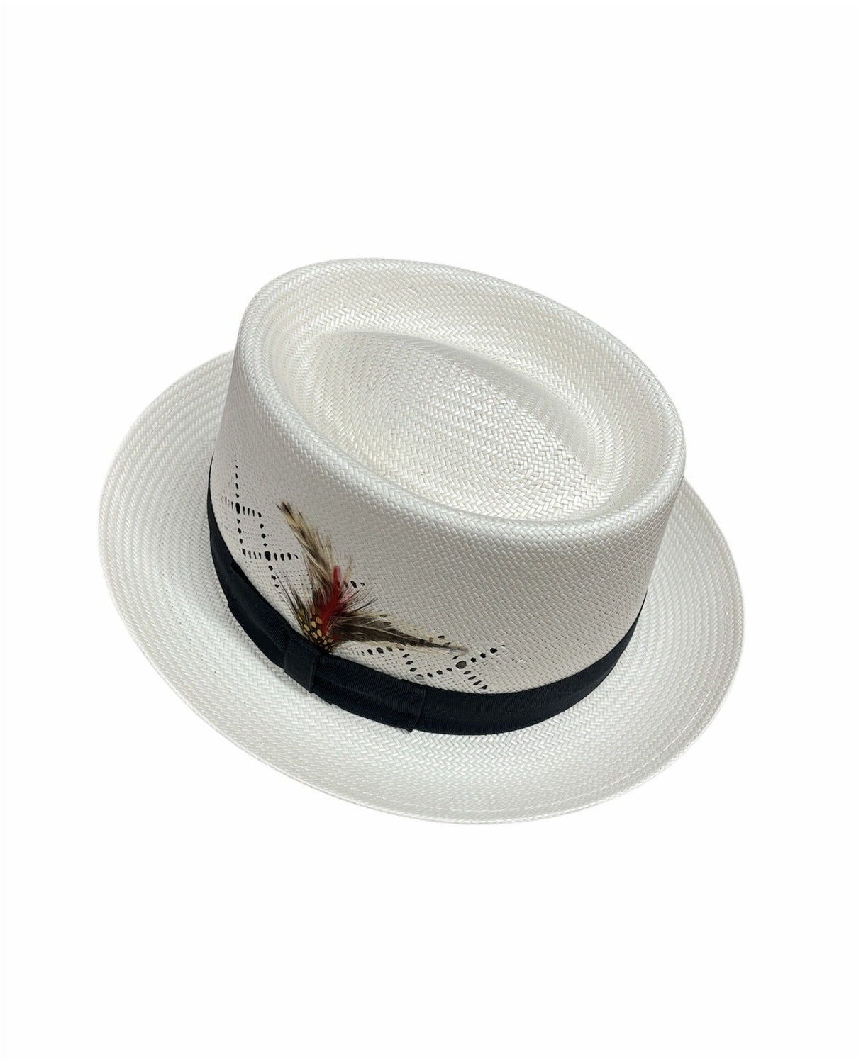 Hand Woven Pork Pie Fedora Trilby Hat - Natural (Summer Breathable Waterproof)