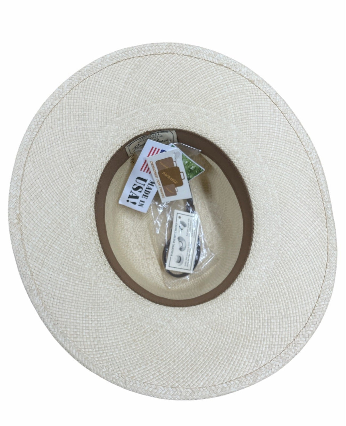 Hand Woven Panama Cooler Outback Hat - Natural (Summer Breathable Waterproof)