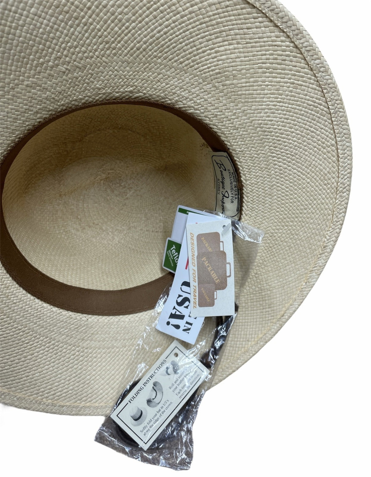 Hand Woven Panama Cooler Outback Hat - Natural (Summer Breathable Waterproof)