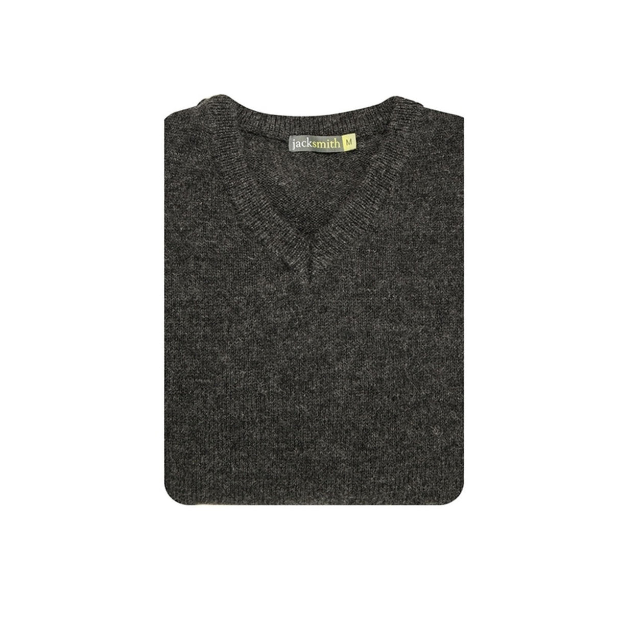 100% Shetland Ragg Wool V Neck Knit Jumper Pullover Mens Sweater Knitted - Charcoal