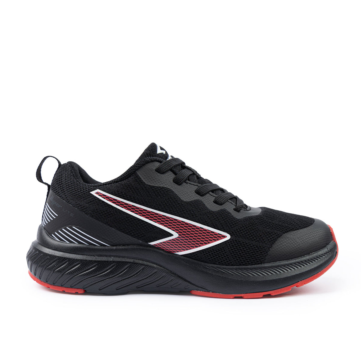 Sfida Switch Boys Lace Up Runners - Black/Red (Kids Sneakers/Shoes)