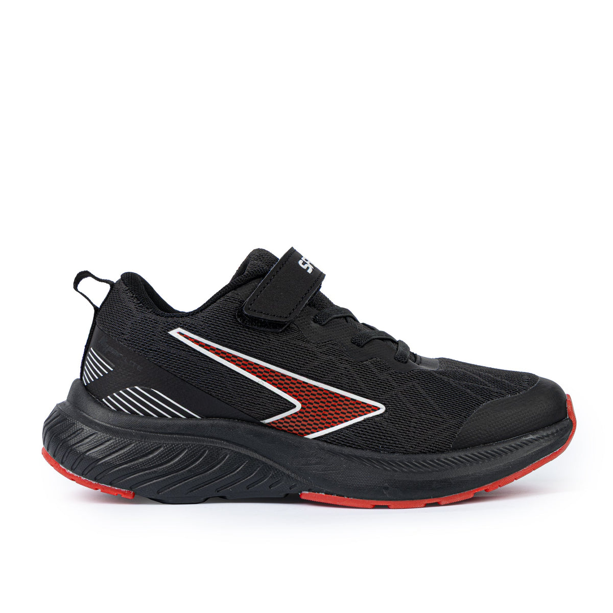 Sfida Switch Boys V Strap Runners - Black/Red (Kids Sneakers/Shoes)