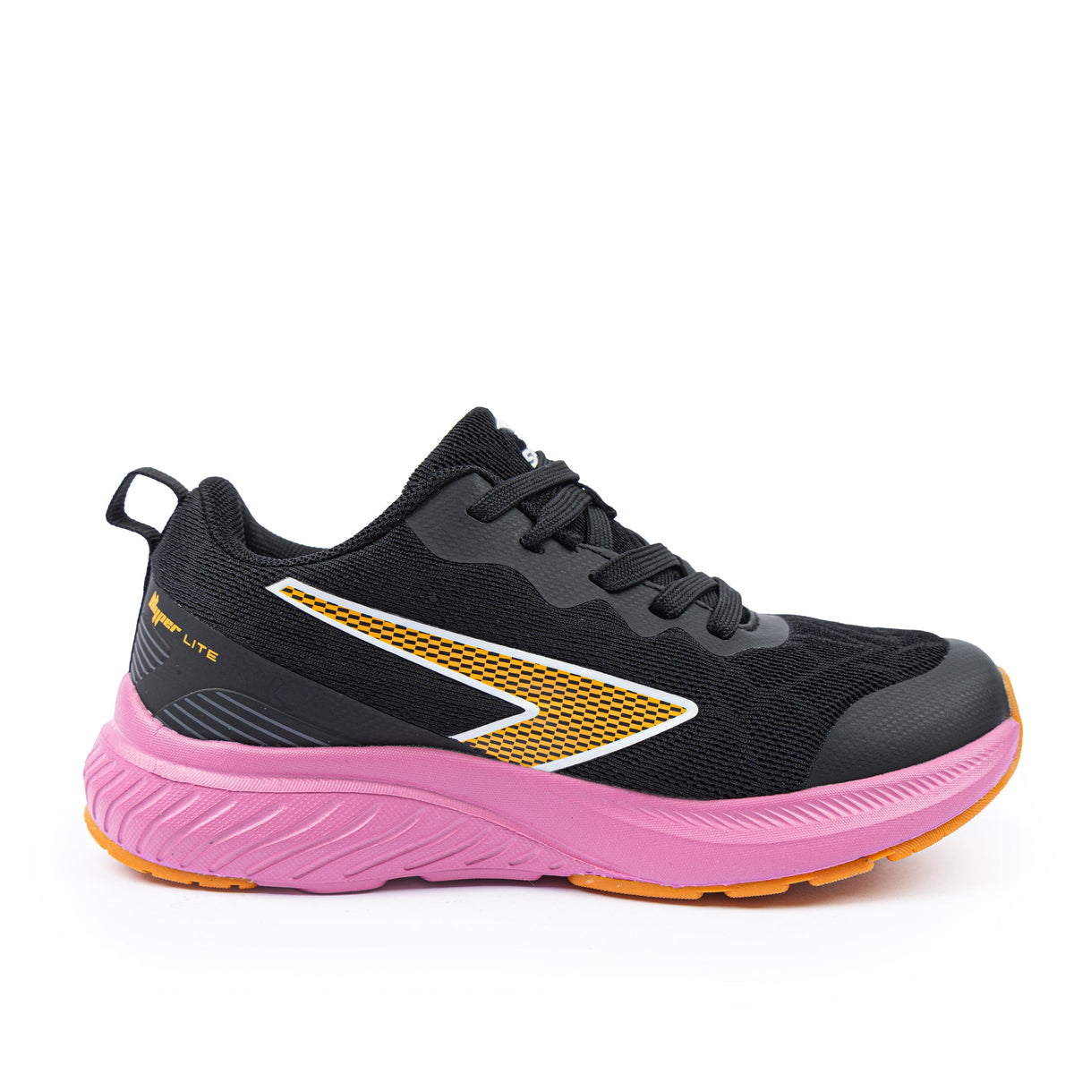 Sfida Switch Girls Lace Up Runners - Black/Pink (Kids Sneakers/Shoes)