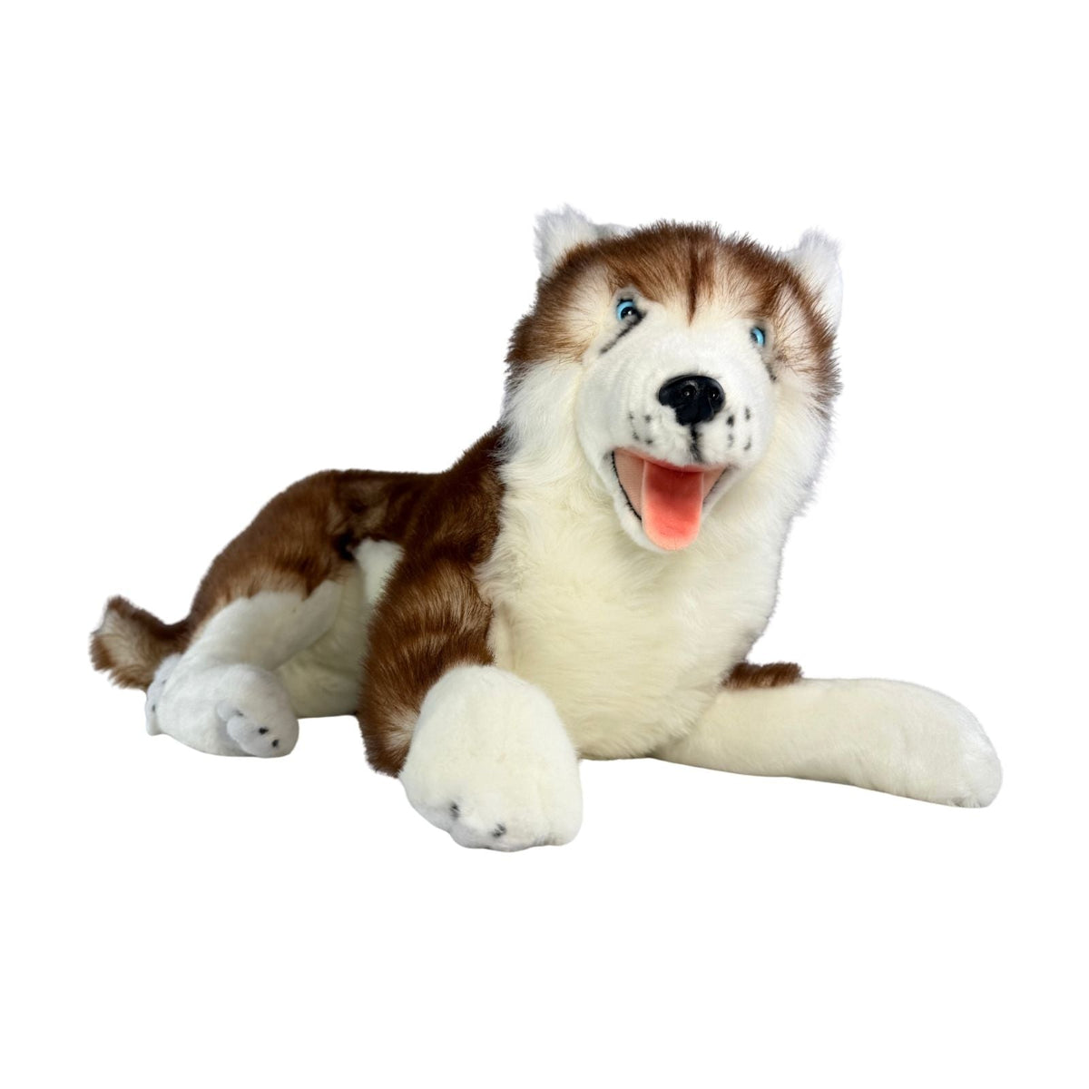 Bocchetta Scarlet 62cm Lying Husky Plush Toy - Red (Realistic Stuffed Animal Dog Gift)
