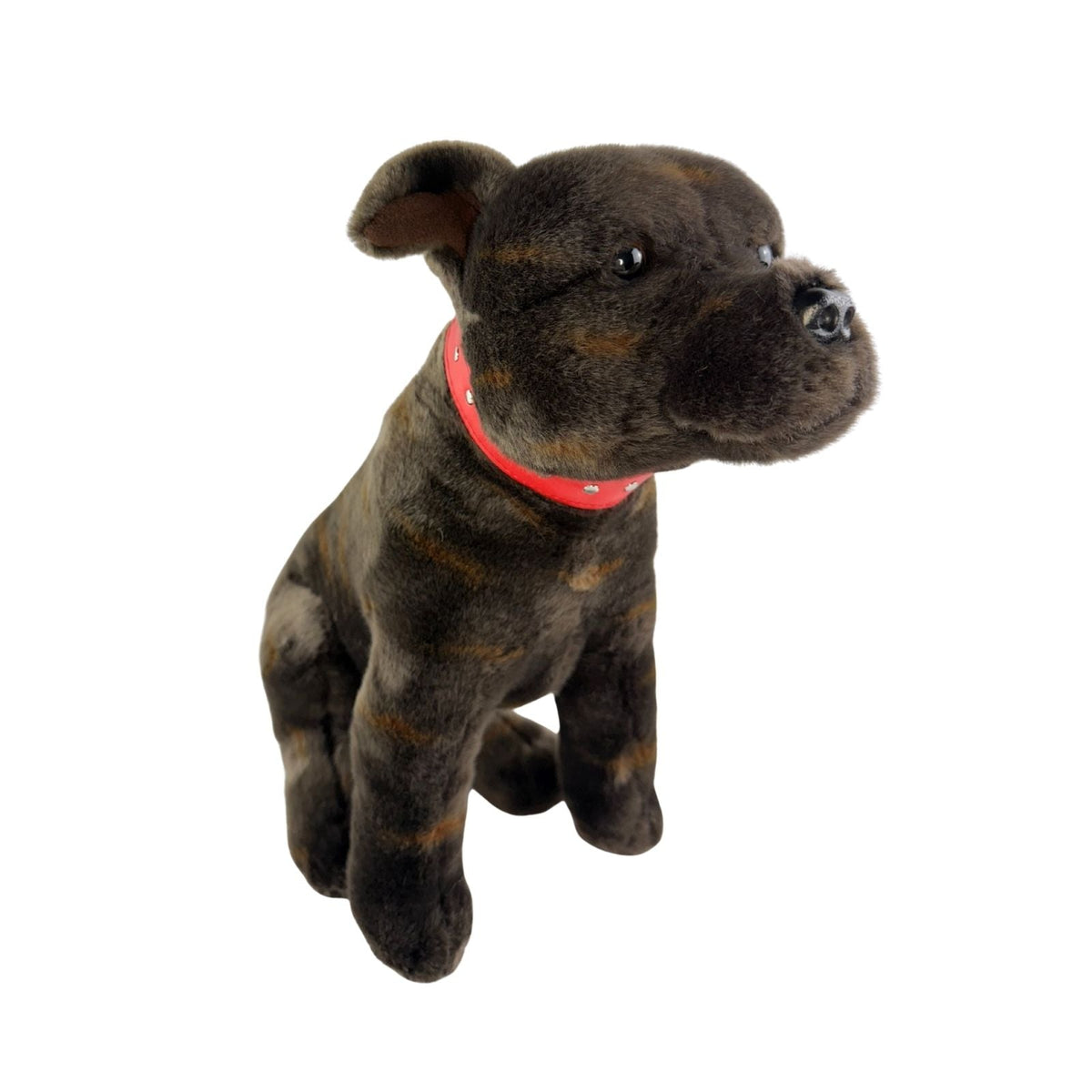 Bocchetta Scooter 32cm Sitting Staffy Plush Toy - Brindle (Realistic Stuffed Animal Dog Gift)