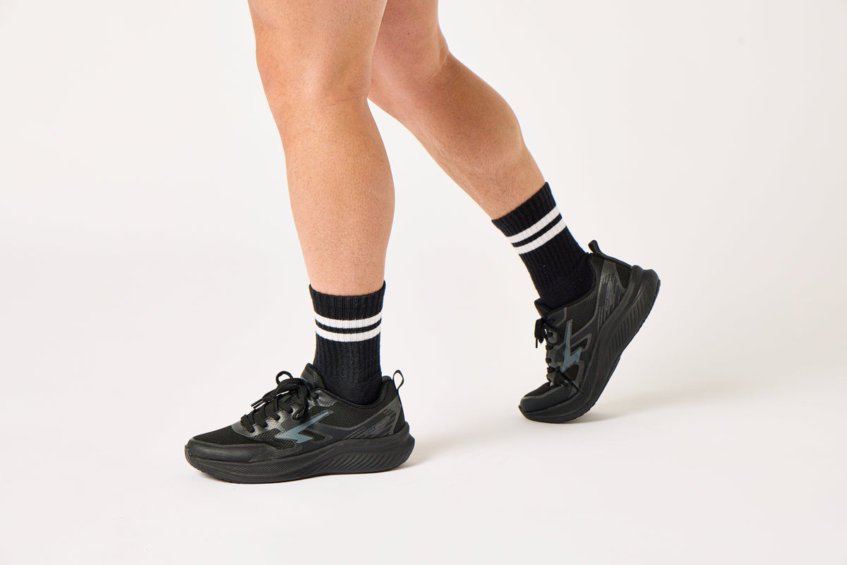 Sfida Vario Junior Kids Lace Up Runners - Black/Black (Kids Sneakers/Shoes)