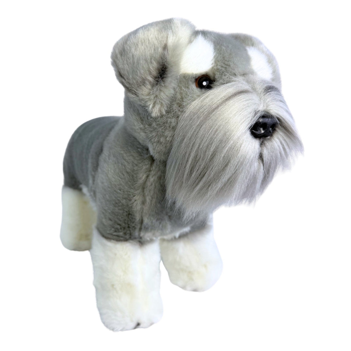 Bocchetta Sherlock 35cm Standing Schnauzer Plush Toy (Realistic Stuffed Animal Dog Gift)