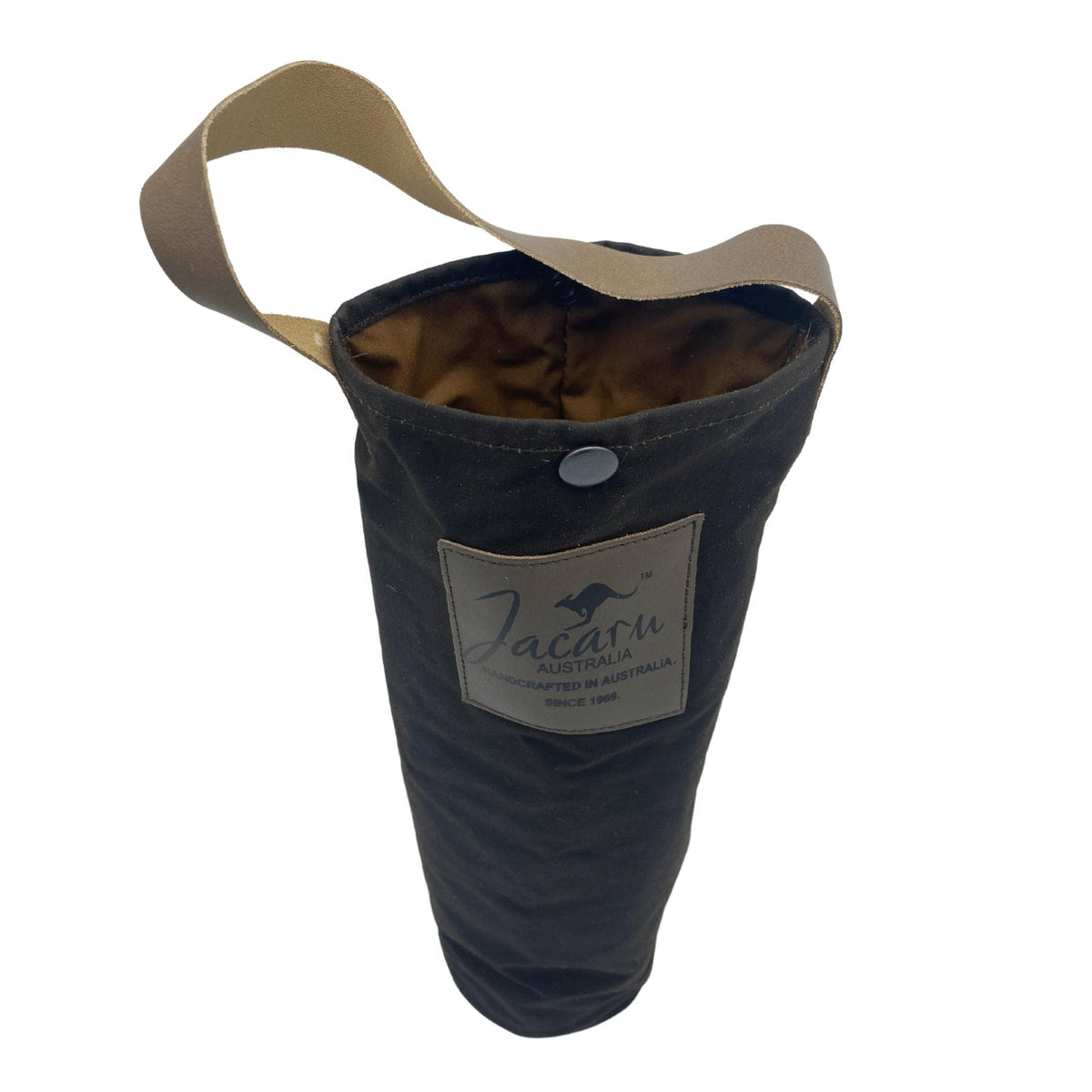 Jacaru 5001 Oilskin Wine Cooler Bag - Single Bottle (Wool Insulated Made in Australia)